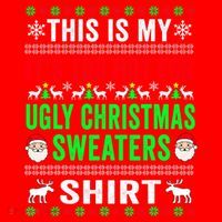 This Is My It's Too Hot For Ugly Christmas Sweater Santa Hat thumb 1