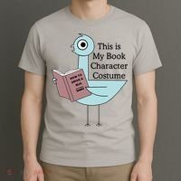 This Is My Book Character Costume Pigeon Reading T-Shirt thumb 3