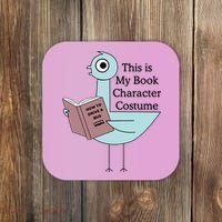 This Is My Book Character Costume Pigeon Reading Coaster thumb 0