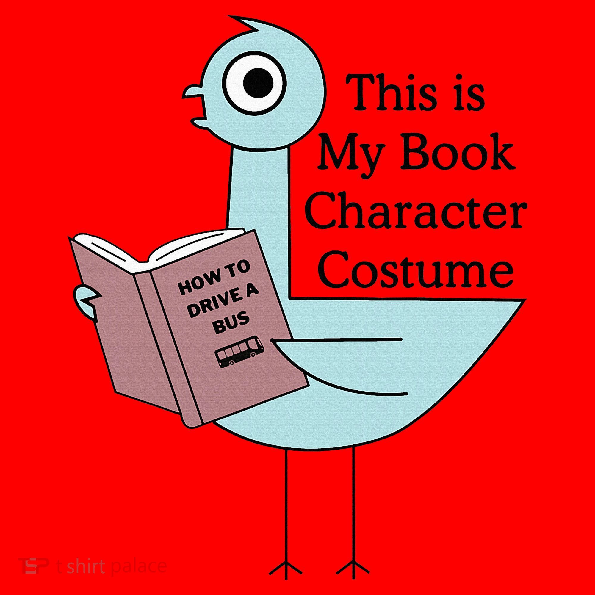 This Is My Book Character Costume Pigeon Reading Santa Hat