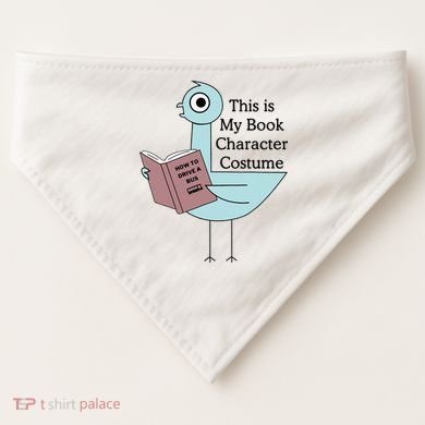 This Is My Book Character Costume Pigeon Reading USA-Made Doggie Bandana
