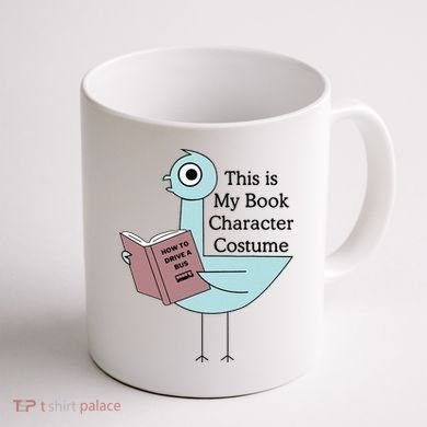 This Is My Book Character Costume Pigeon Reading Coffee Mug back