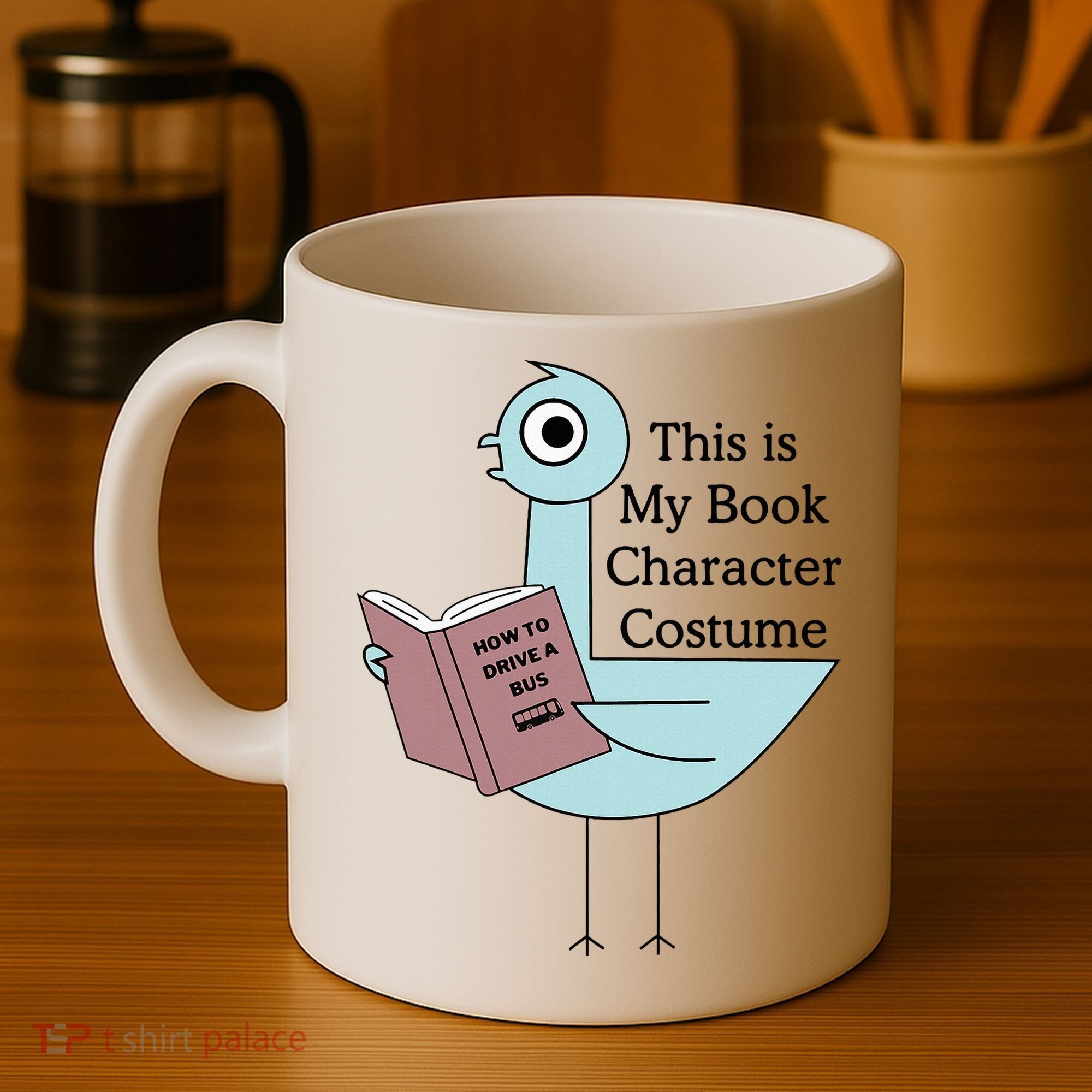 This Is My Book Character Costume Pigeon Reading Coffee Mug