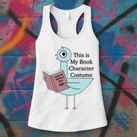 This Is My Book Character Costume Pigeon Reading Women's Tank Top thumb 3