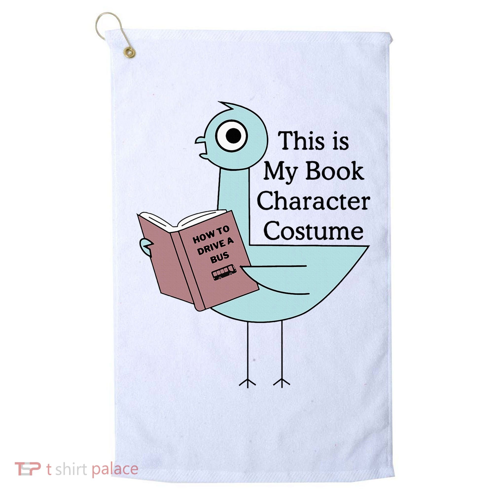 This Is My Book Character Costume Pigeon Reading Golf Towel