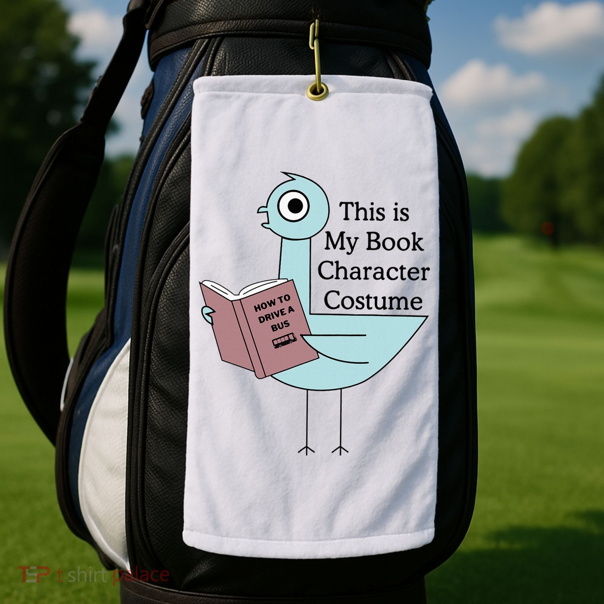 This Is My Book Character Costume Pigeon Reading Golf Towel
