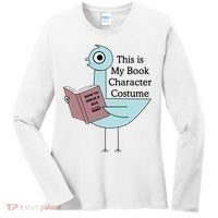 This Is My Book Character Costume Pigeon Reading Women's Long Sleeve Shirt thumb 0