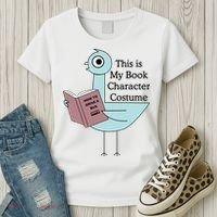 This Is My Book Character Costume Pigeon Reading Women's T-Shirt thumb 3