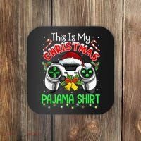 This Is My Christmas Pajama Gamer Video Game Boy Kid Coaster thumb 0