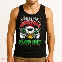 This Is My Christmas Pajama Gamer Video Game Boy Kid Tank Top thumb 3