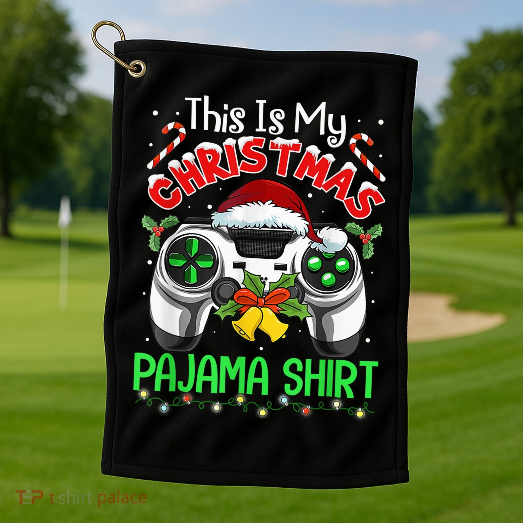 This Is My Christmas Pajama Gamer Video Game Boy Kid Golf Towel