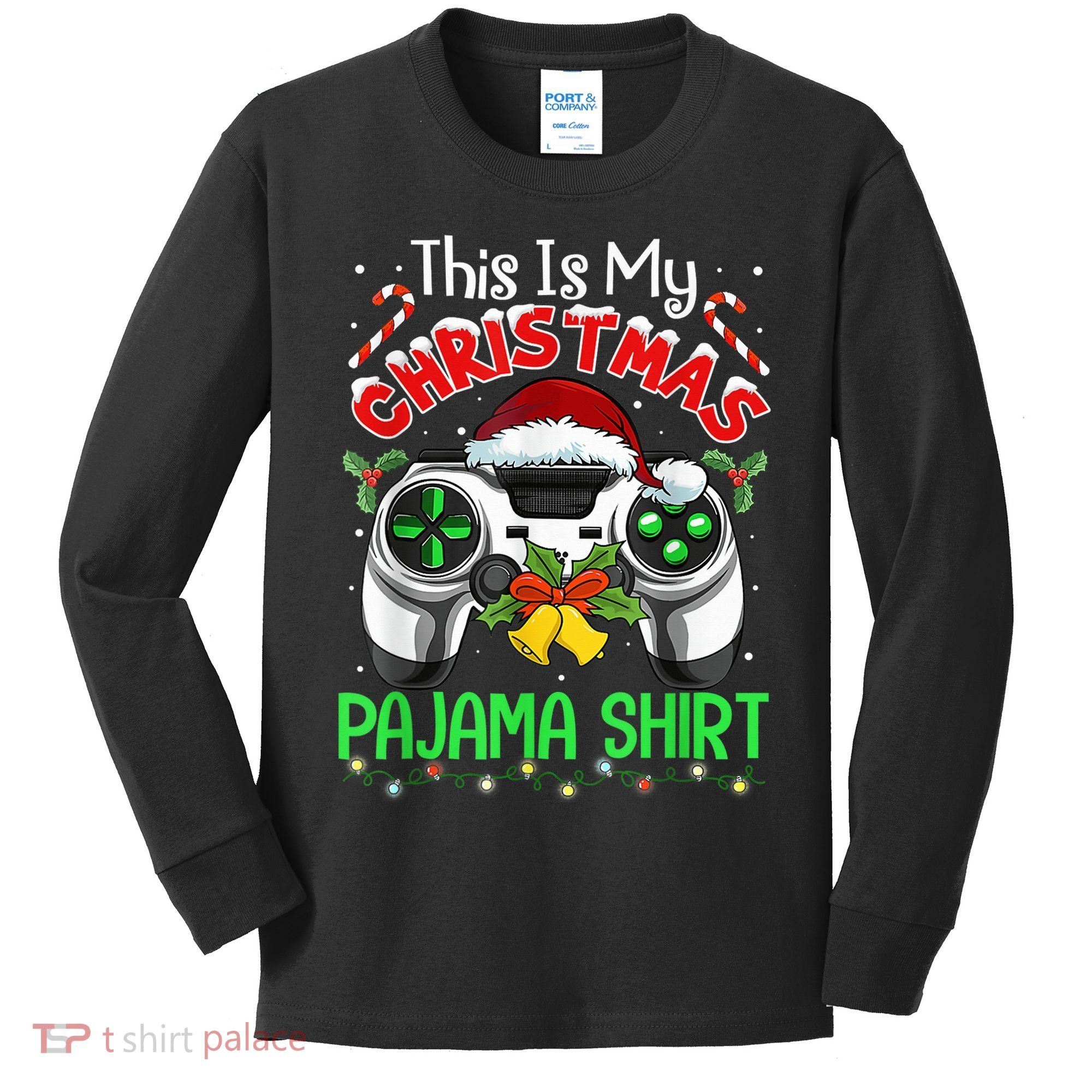 This Is My Christmas Pajama Gamer Video Game Boy Kid Kids Long Sleeve Shirt