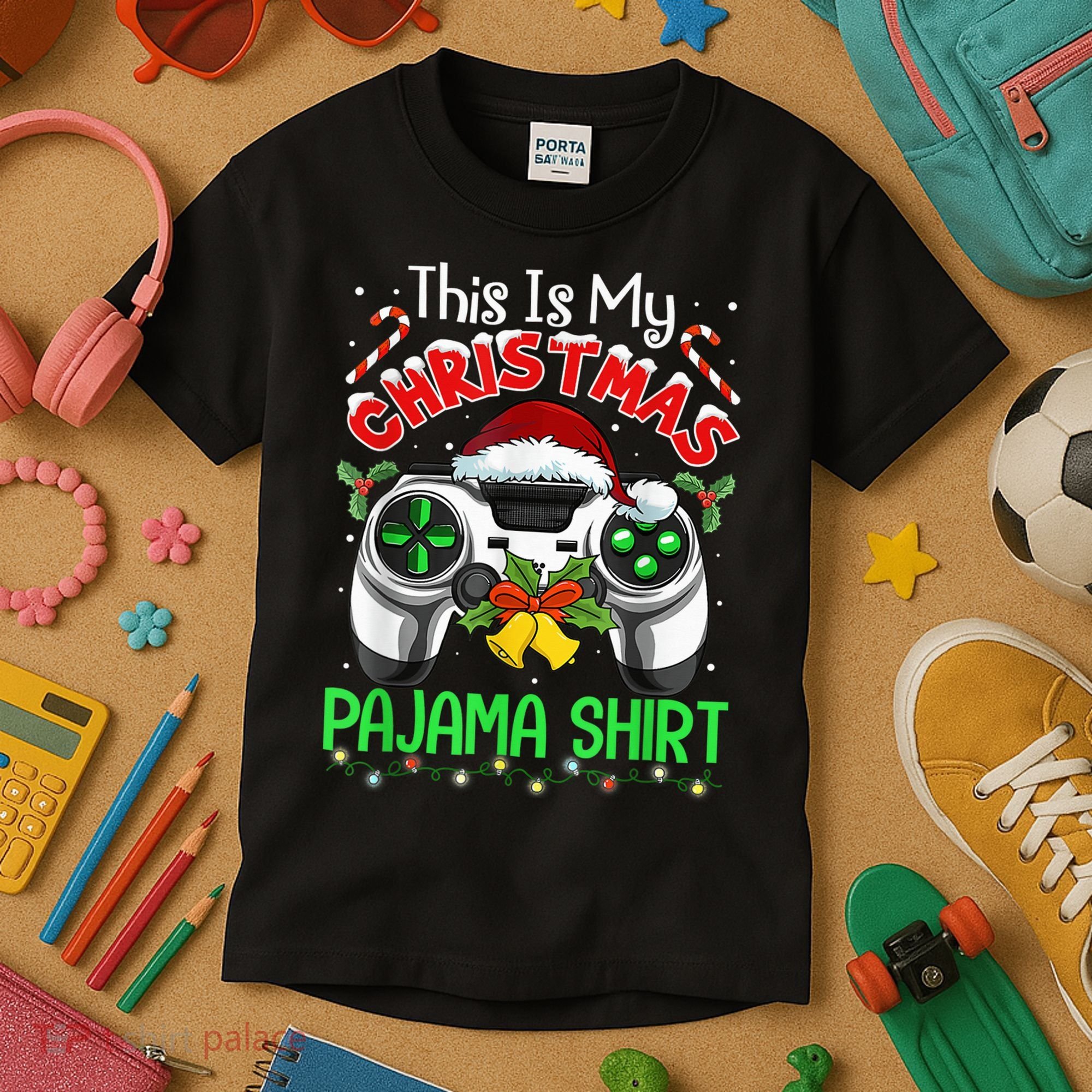 This Is My Christmas Pajama Gamer Video Game Boy Kid Kids T-Shirt