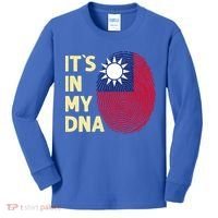 Taiwan In My Dna Taiwanese Flag Team Taiwan Gift Kids Long Sleeve Shirt thumb 0