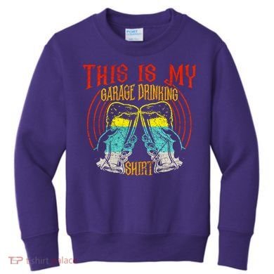 This Is My Garage Drinking Beer Gift For Beer Day Kids Sweatshirt
