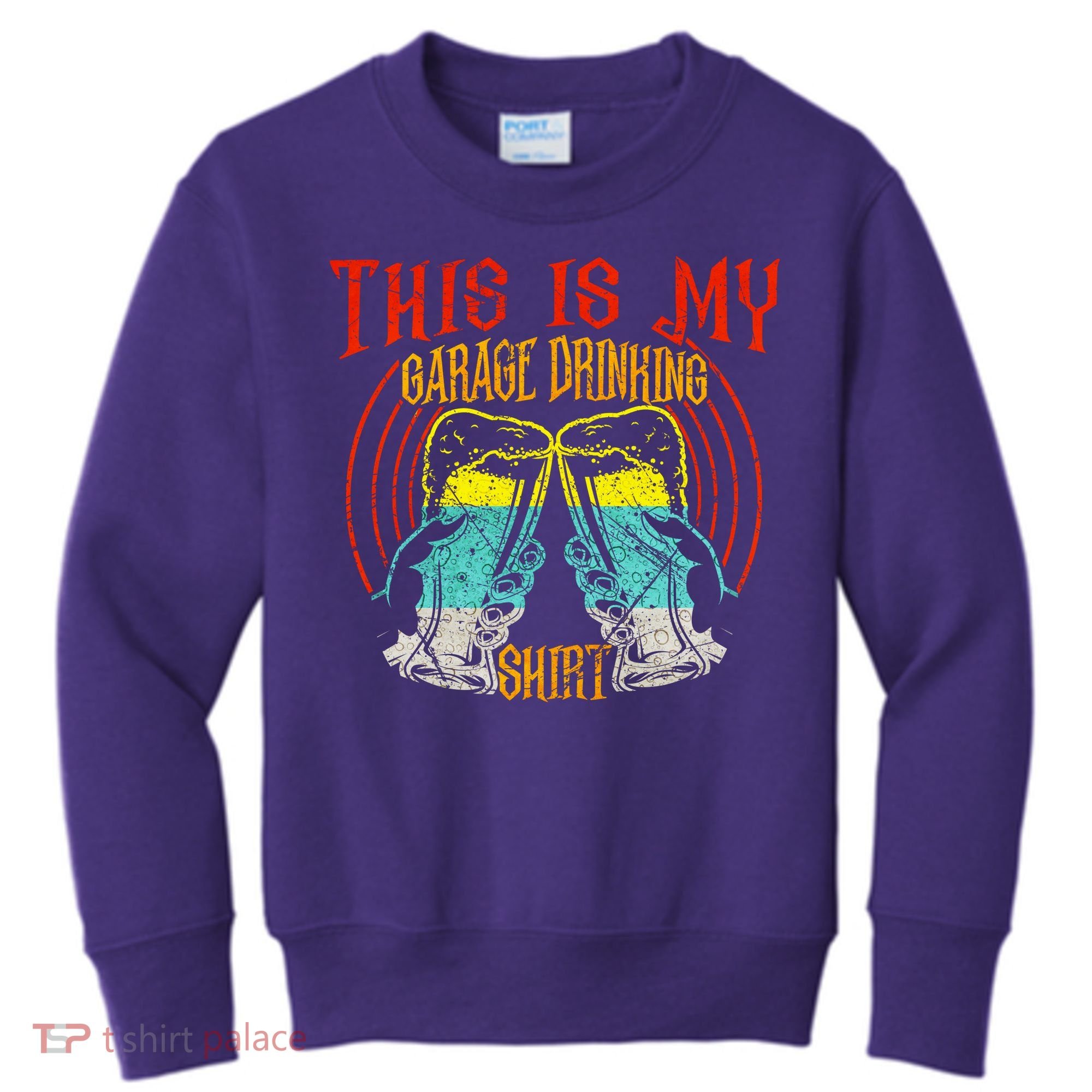 This Is My Garage Drinking Beer Gift For Beer Day Kids Sweatshirt