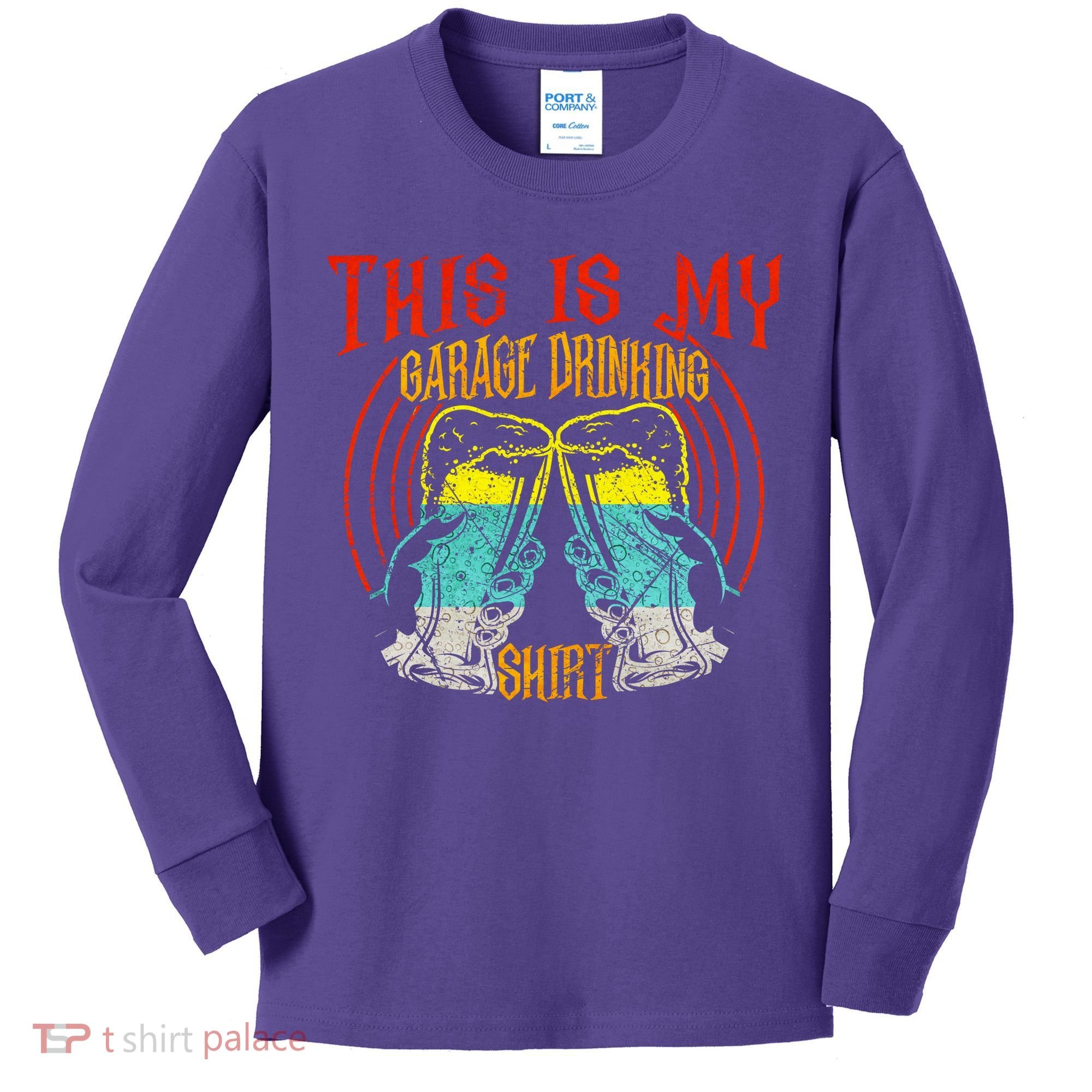 This Is My Garage Drinking Beer Gift For Beer Day Kids Long Sleeve Shirt