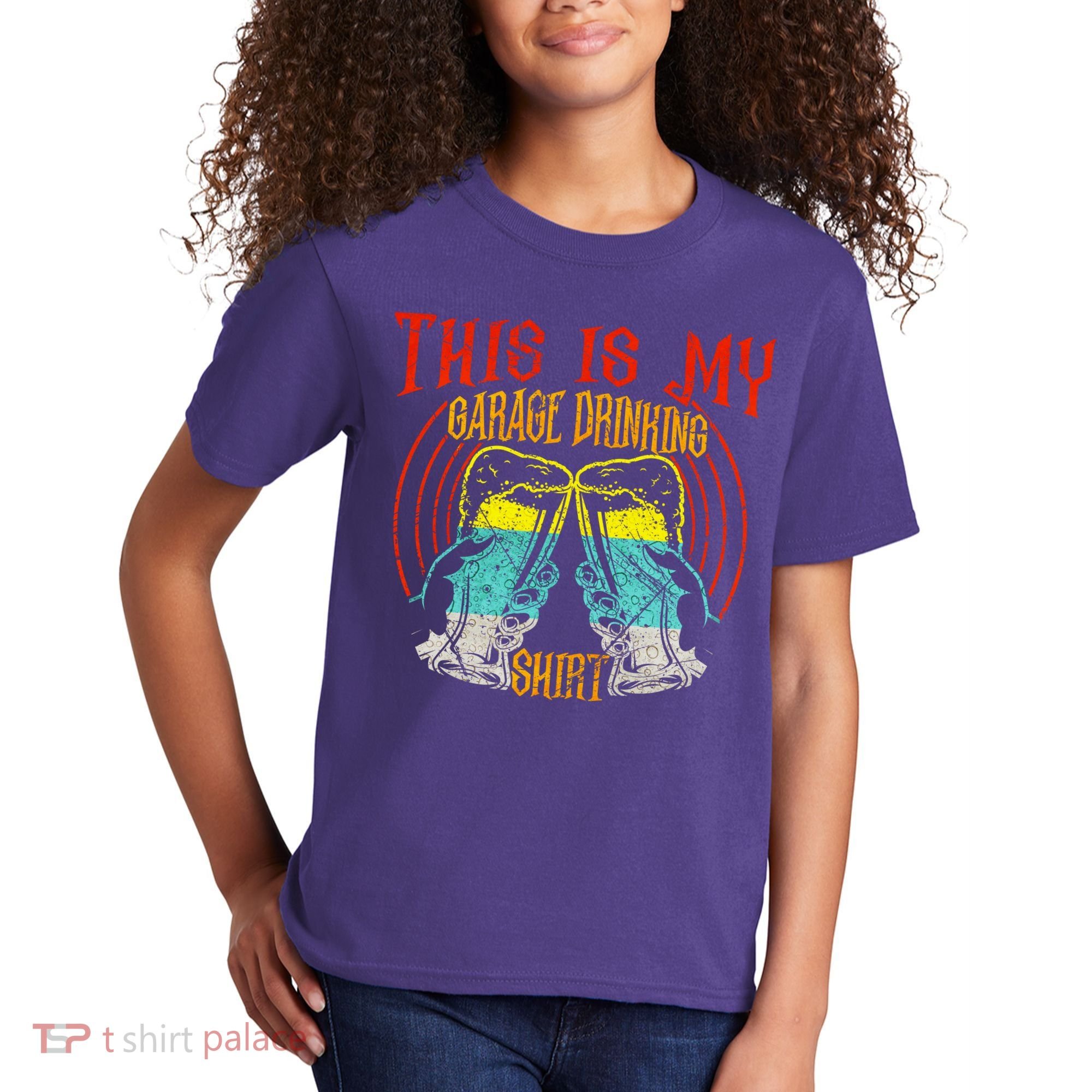 This Is My Garage Drinking Beer Gift For Beer Day Kids T-Shirt