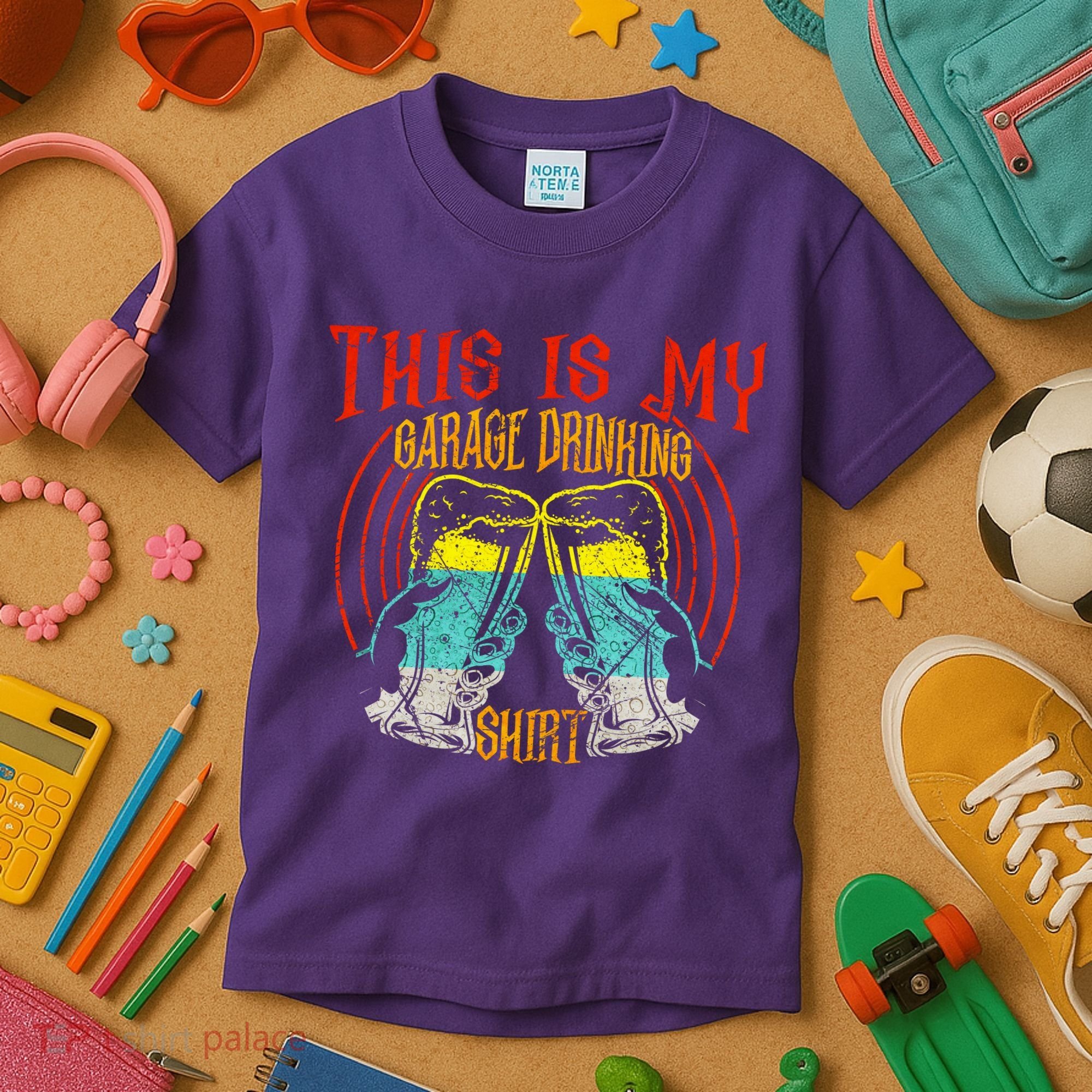 This Is My Garage Drinking Beer Gift For Beer Day Kids T-Shirt