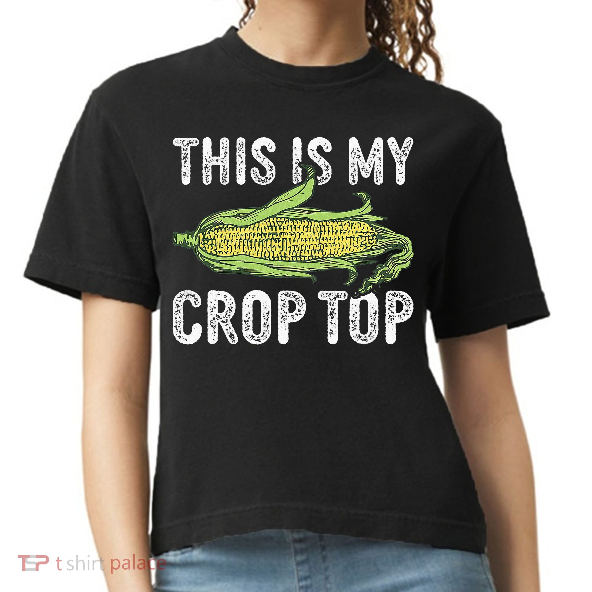 This Is My Crop Top Funny Farmer Farming Corn Lover Comfort Colors Boxy T-Shirt