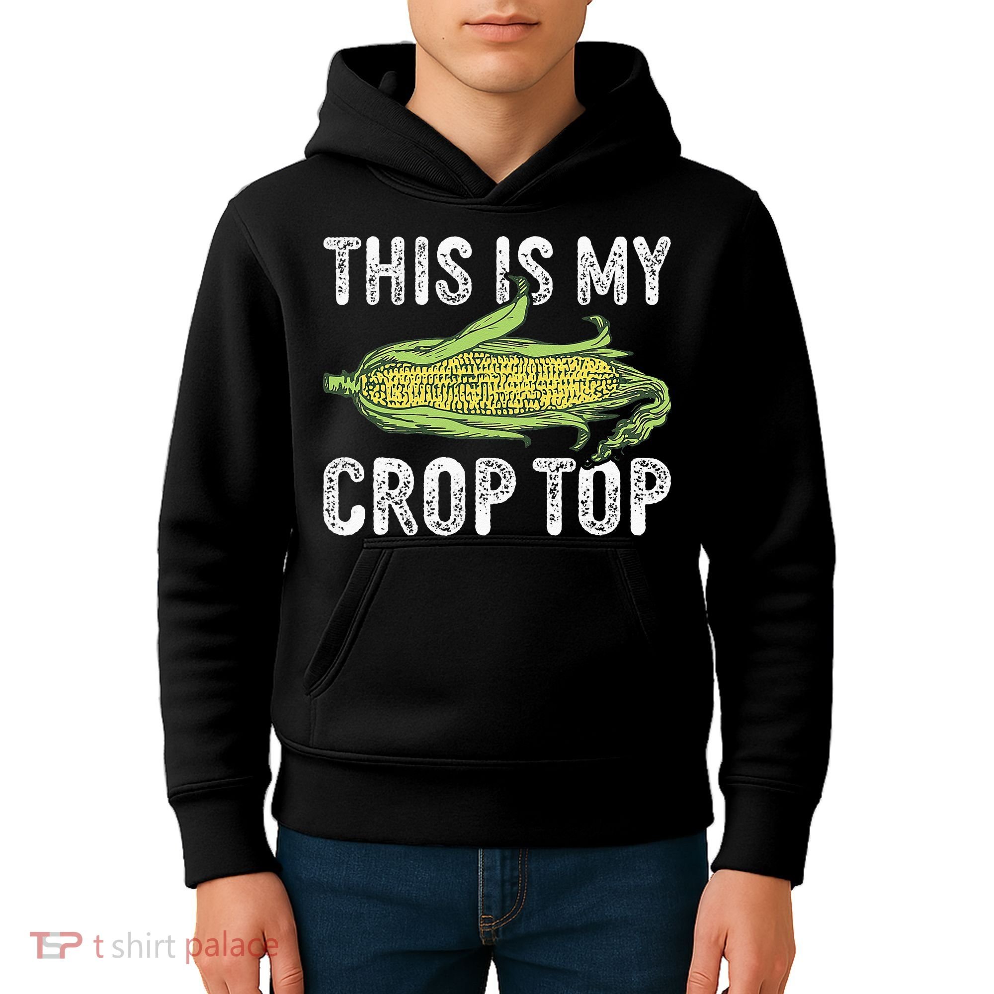 This Is My Crop Top Funny Farmer Farming Corn Lover Kids Hoodie