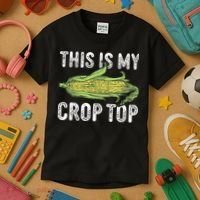 This Is My Crop Top Funny Farmer Farming Corn Lover Kids T-Shirt thumb 3