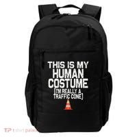 This Is My Human Costume Im Really A Traffic Cone Halloween Backpack thumb 0