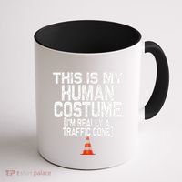 This Is My Human Costume Im Really A Traffic Cone Halloween Coffee Mug thumb 1