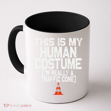 This Is My Human Costume Im Really A Traffic Cone Halloween Coffee Mug