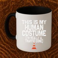This Is My Human Costume Im Really A Traffic Cone Halloween Coffee Mug thumb 2