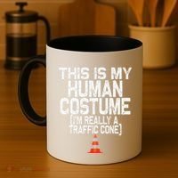 This Is My Human Costume Im Really A Traffic Cone Halloween Coffee Mug thumb 4