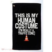 This Is My Human Costume Im Really A Traffic Cone Halloween Golf Towel thumb 0