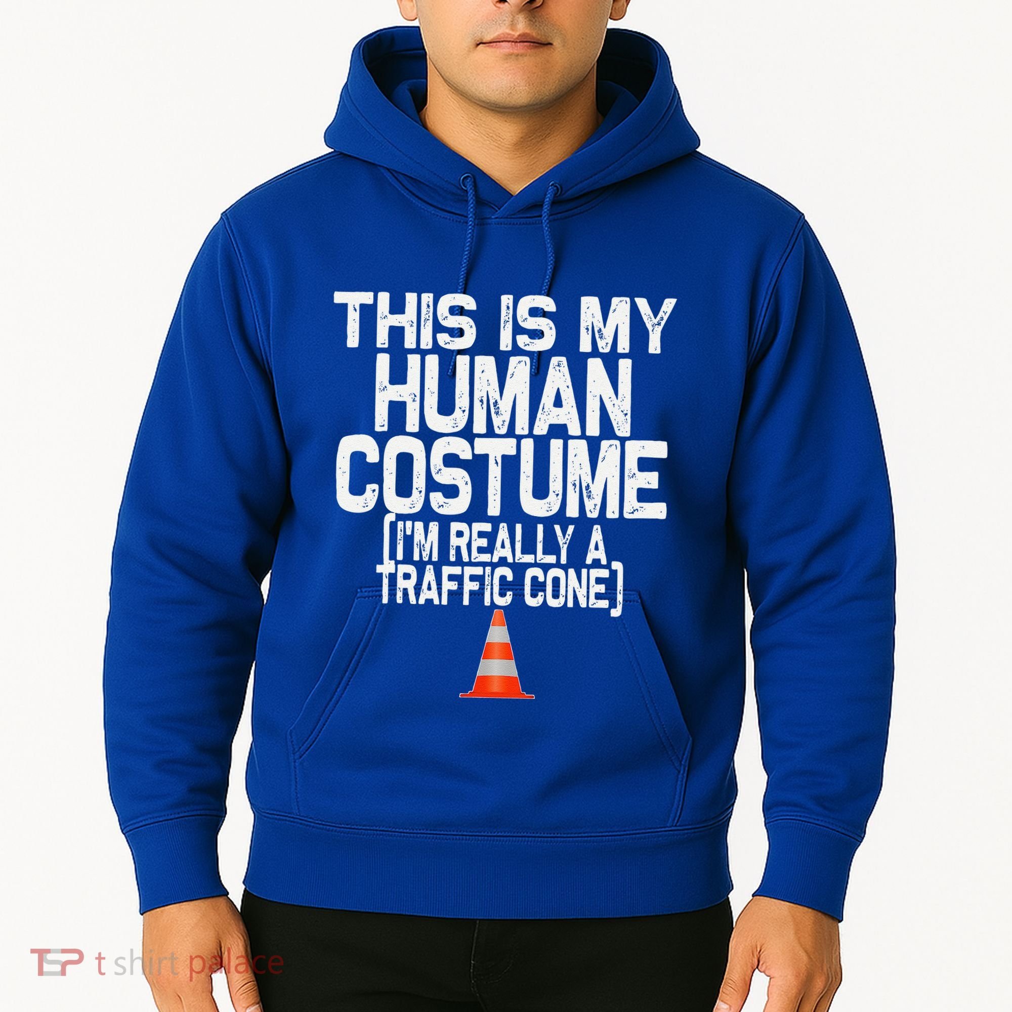 This Is My Human Costume Im Really A Traffic Cone Halloween Hoodie