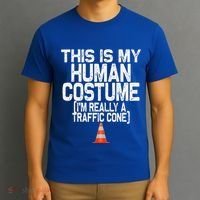 This Is My Human Costume Im Really A Traffic Cone Halloween T-Shirt thumb 3
