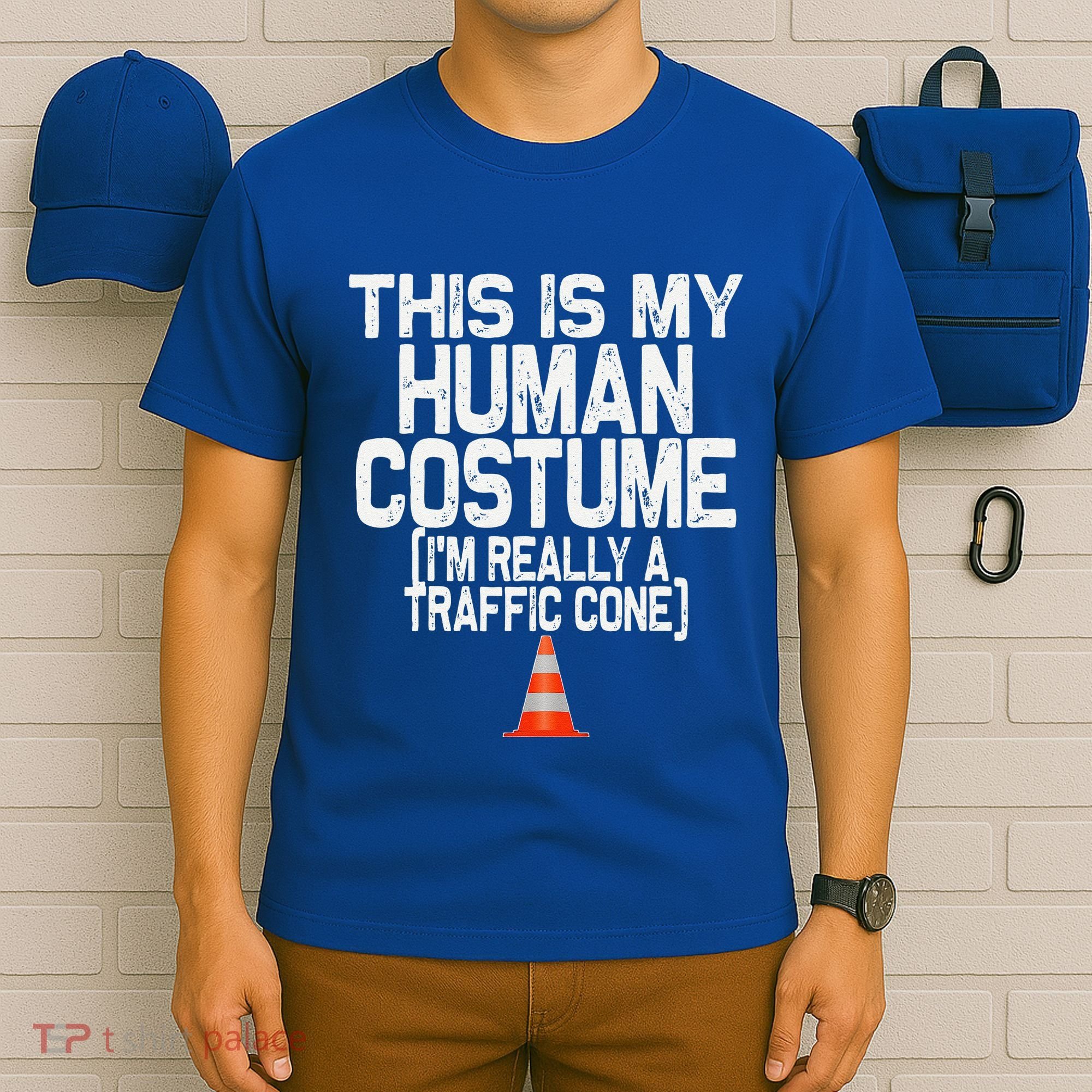 This Is My Human Costume Im Really A Traffic Cone Halloween T-Shirt