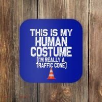 This Is My Human Costume Im Really A Traffic Cone Halloween Coaster thumb 0