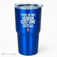 This Is My Human Costume Im Really A Traffic Cone Halloween Tumbler thumb 0