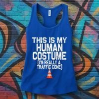 This Is My Human Costume Im Really A Traffic Cone Halloween Women's Tank Top thumb 3