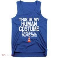 This Is My Human Costume Im Really A Traffic Cone Halloween Tank Top thumb 0