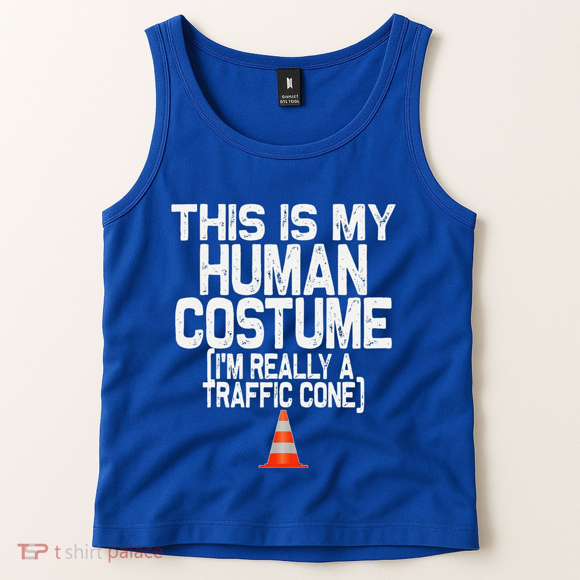 This Is My Human Costume Im Really A Traffic Cone Halloween Tank Top