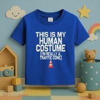 This Is My Human Costume Im Really A Traffic Cone Halloween Toddler T-Shirt thumb 3