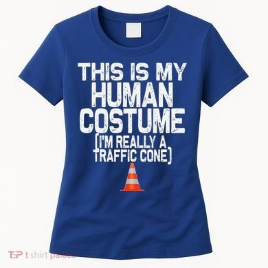 This Is My Human Costume Im Really A Traffic Cone Halloween Women's T-Shirt