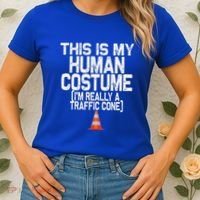 This Is My Human Costume Im Really A Traffic Cone Halloween Women's T-Shirt thumb 2