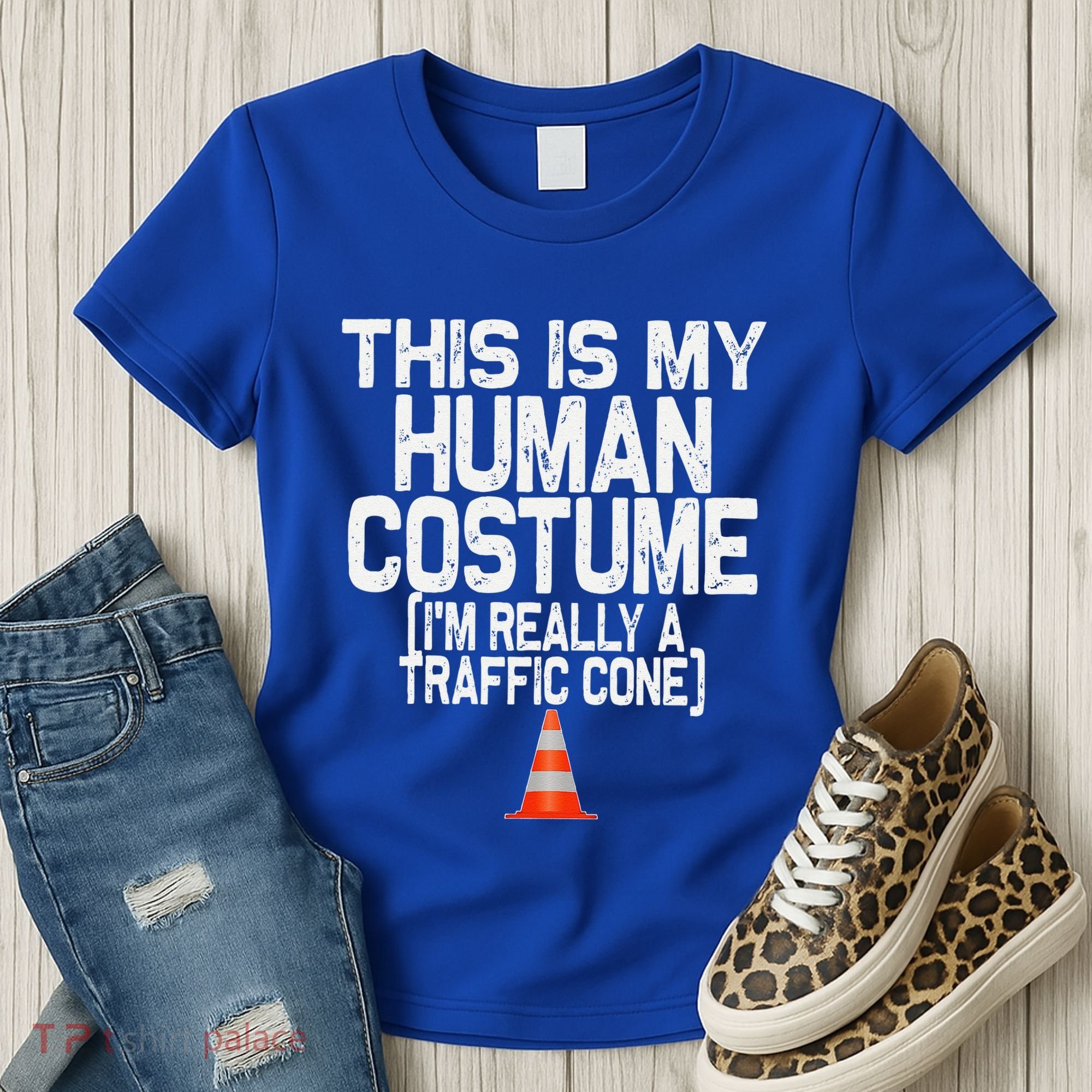 This Is My Human Costume Im Really A Traffic Cone Halloween Women's T-Shirt