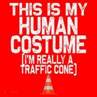 This Is My Human Costume Im Really A Traffic Cone Halloween Santa Hat thumb 1