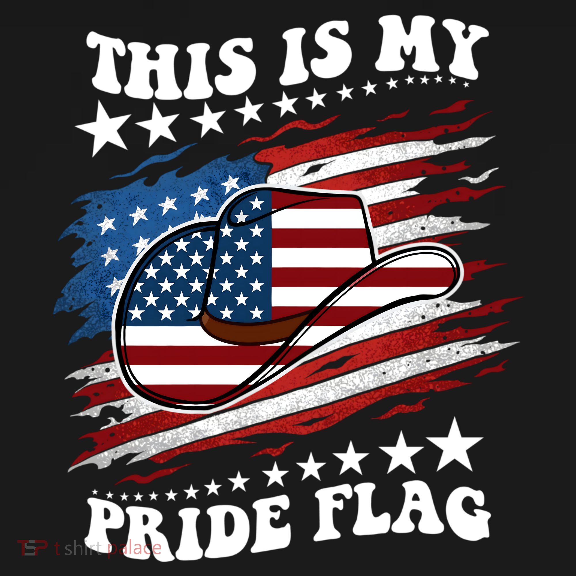 This Is My Pride Flag Usa American 4th Of July Cowboy Hat T-Shirt
