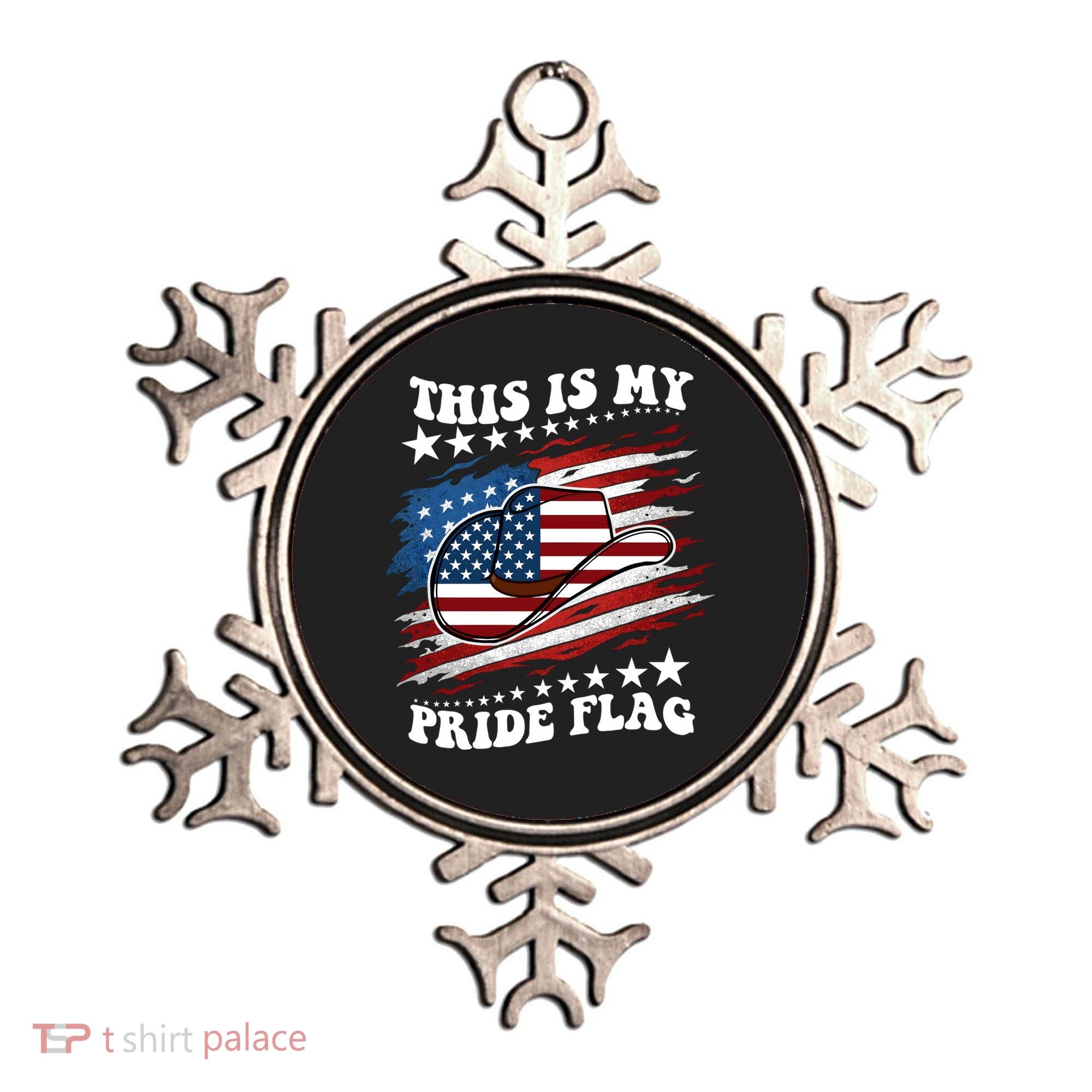 This Is My Pride Flag Usa American 4th Of July Cowboy Hat Ornament