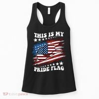 This Is My Pride Flag Usa American 4th Of July Cowboy Hat Women's Tank Top thumb 0