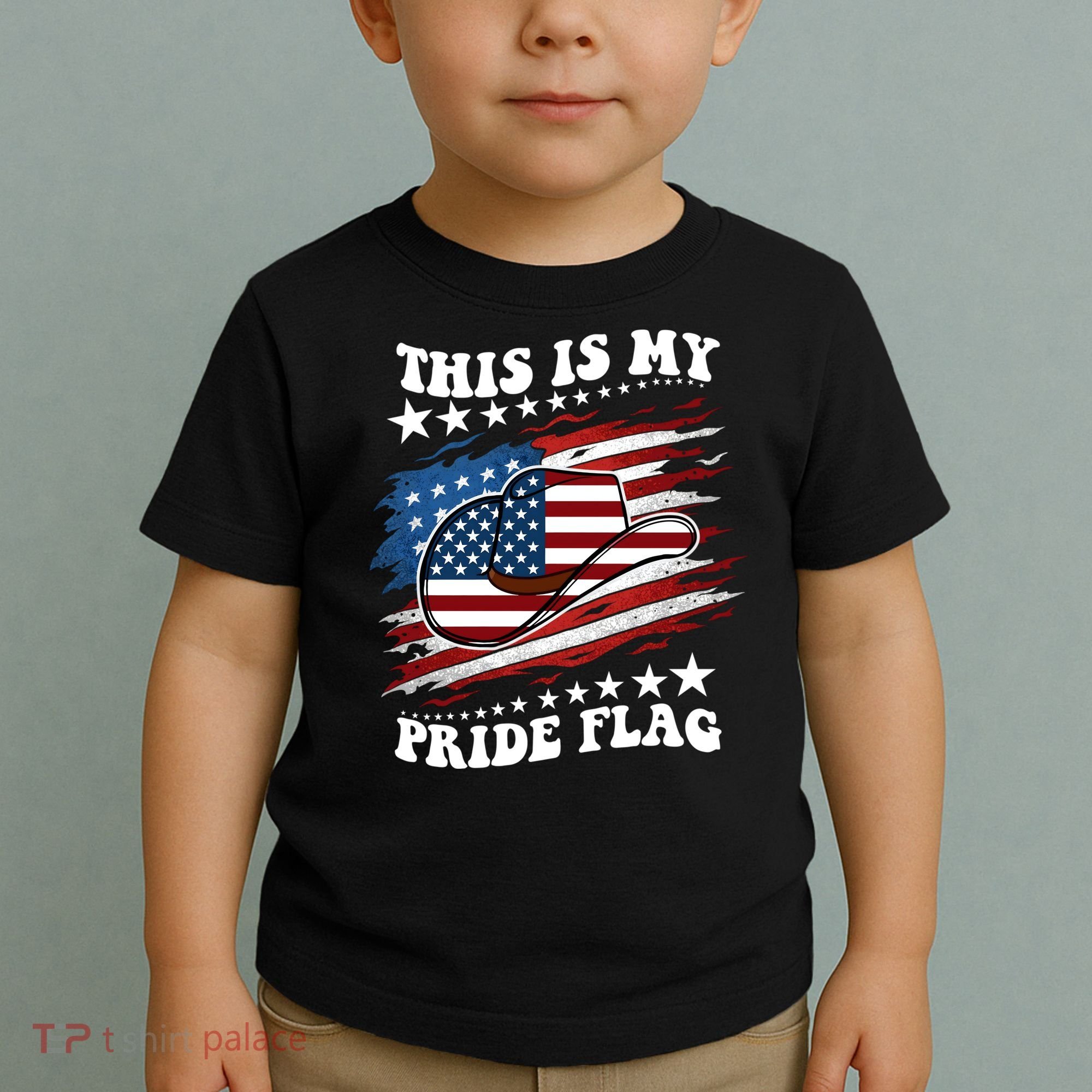 This Is My Pride Flag Usa American 4th Of July Cowboy Hat Toddler T-Shirt