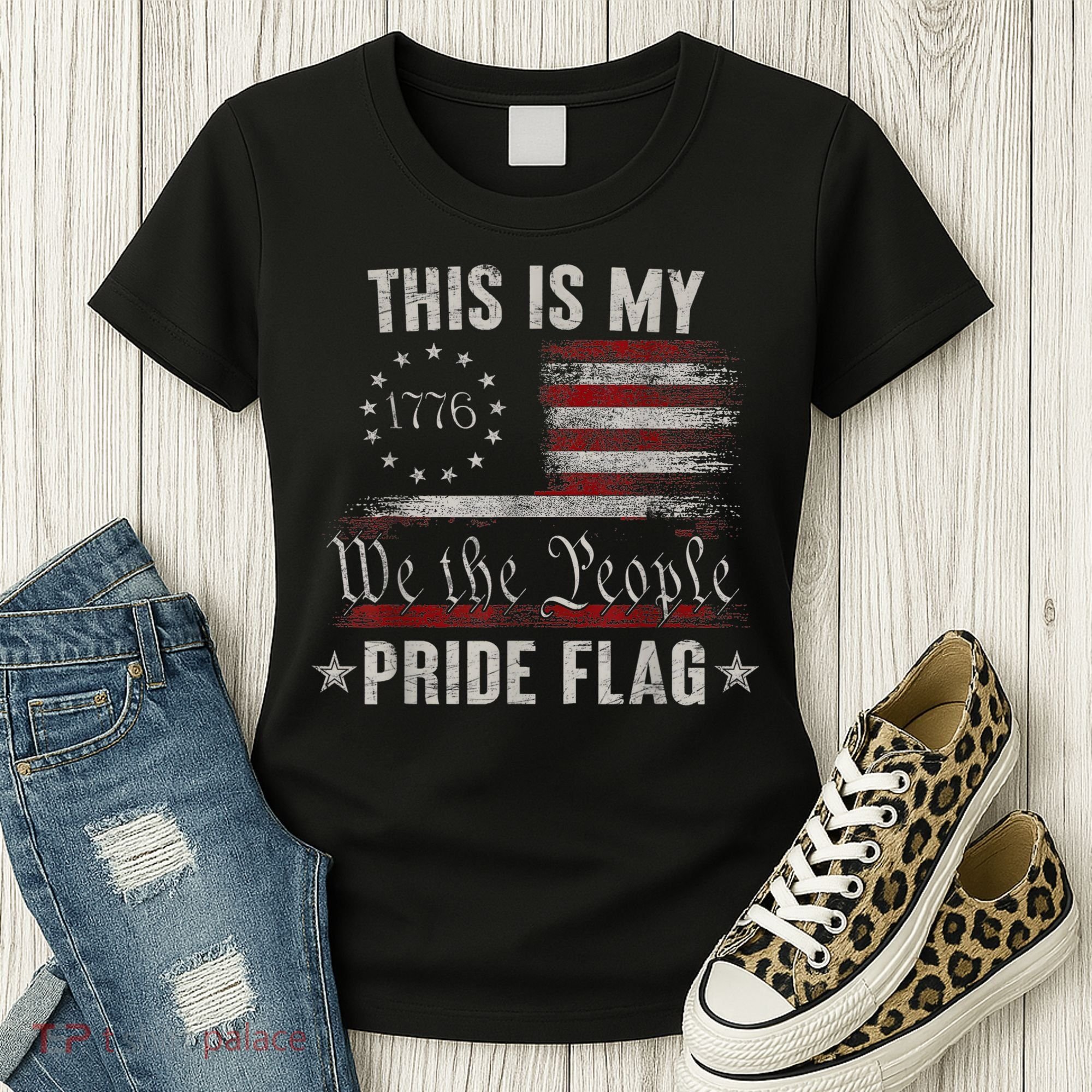 This Is My Pride Flag 1776 American 4th Of July Patriotic Women's T-Shirt